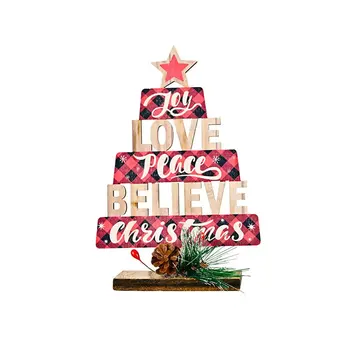 Рождественское украшение Рождественская деревянная Декоративная елка с полым рисунком Рождественский деревянный торт Елочные украшения