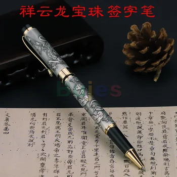 Ручка-роллер JINHAO с китайским драконом (античное серебро), рельеф с китайским драконом, очень роскошный, высококачественный бизнес-подарок