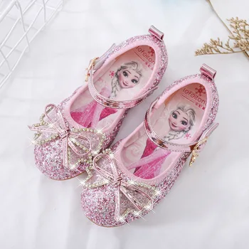 Сандалии Frozen Elsa для девочек, детская обувь для танцев, детские сандалии Frozen Princess, блестящие сандалии, сандалии на плоской подошве.