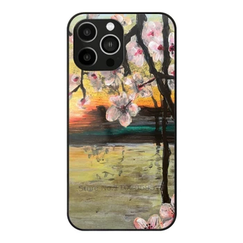 Сейчас весна! Чехол для телефона из закаленного стекла для Iphone 14 13 11 12 Pro 8 7 Plus X Xr Xs 6S 5S Покрывает Spring Blossom Цветок
