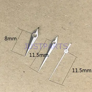 Серебристые стрелки в форме стрелки 11,5 мм для японского кварцевого механизма Miyota 1M12