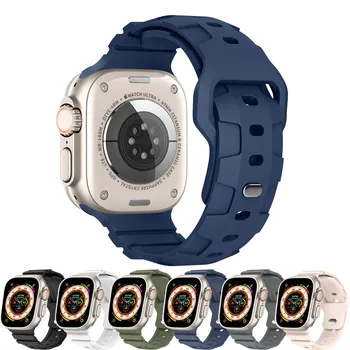Силиконовый ремешок для Apple Watch Ultra Series 8 7 49 мм 45 мм 41 мм Спортивный водонепроницаемый дышащий ремешок iWatch SE 6 5 4 3