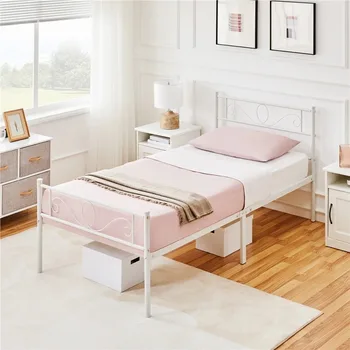 Современная Спиральная Металлическая Кровать-Платформа Белого Цвета Без Груза Каркас Мебели Для Спальни Home