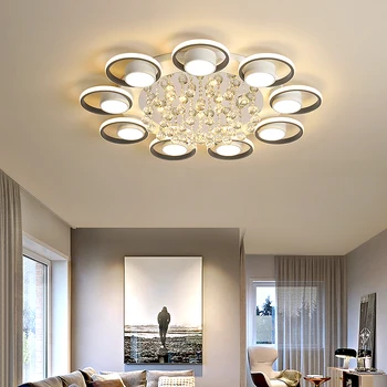 Современные потолочные светодиодные потолочные светильники для гостиной, спальни, подвесного светильника, кухни, хрустального светодиодного потолочного светильника
