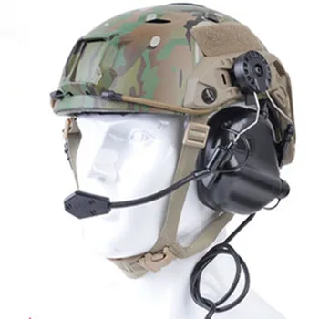 Тактический шлем-гарнитура с переходником для военного страйкбола, наушники для связи с шумоподавлением, гарнитура для охоты и стрельбы на открытом воздухе