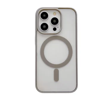 Титаново-Серый Чехол Для Magsafe Mag Safe iPhone 15 Pro Max 14 Plus 13 Mini 12 11 15Pro 14Pro 13Pro 12Pro Аксессуары Для Чехлов Для Телефонов