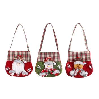 Тканевая сумка для рождественских подарков, Рождественская сумка для яблок, сумки для вечеринок, Мультяшная рождественская сумочка, Рождественские подарочные пакеты для праздников