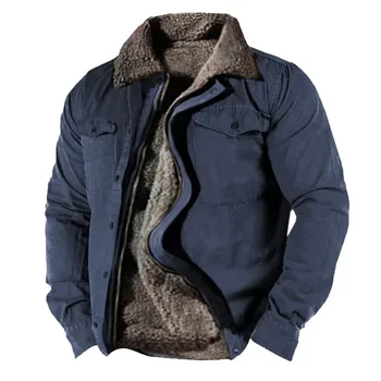 Традиционное пальто из песчаника, мужская толстовка с капюшоном на молнии, тяжелая зимняя толстовка, теплая куртка на флисовой подкладке, мужские красивые пальто