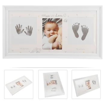 Фоторамка с отпечатком руки новорожденного, Рамка для фотографий с отпечатком ноги младенца, Фоторамка на память о младенце с чернильной подушечкой