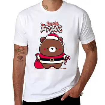 Футболка Santa Paws - 02, футболки для тяжеловесов, быстросохнущая рубашка, футболка нового выпуска, футболка с графикой, мужская одежда