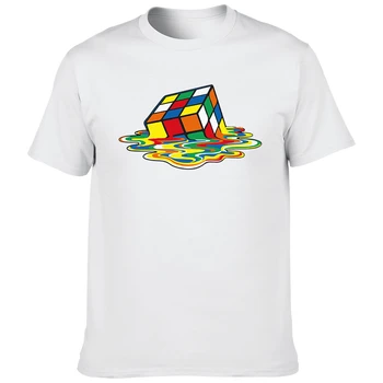 Футболка, летняя футболка с изображением кубика Рубика, забавная футболка с хипстерским рисунком, топ унисекс, мужские крутые футболки с коротким рукавом
