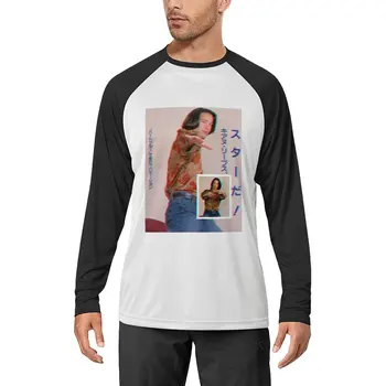 Футболка с Киану Ривзом с длинным рукавом, футболки оверсайз, футболки оверсайз, мужские высокие футболки