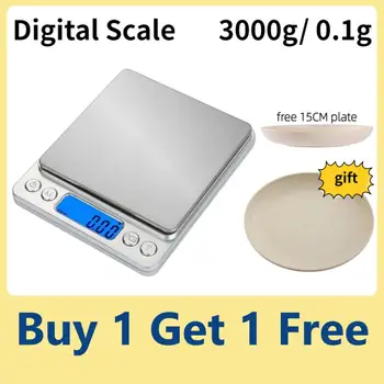 Цифровые кухонные весы 3000 г / 0,1 г Маленькие ювелирные весы, пищевые весы, цифровые весовые граммы и унции, цифровые граммовые весы с ЖК-дисплеем / тарой
