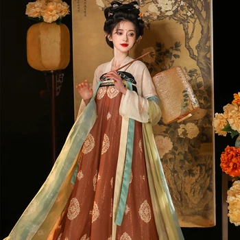 Чанъаньская принцесса Ниншэн Тан оригинальный костюм Тан Хань женская восстановленная порванная юбка, юбка на груди, полный комплект в китайском стиле