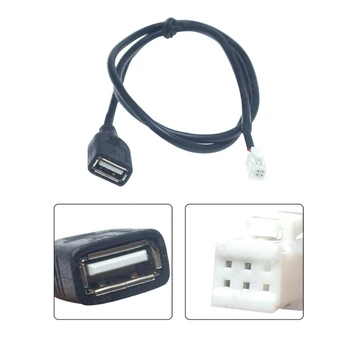 Черная пластиковая автомобильная стереосистема с электронным USB-портом для скрытого монтажа, Удлинительный кабель для панели, адаптер 4Pin + 6Pin Разъемные розетки