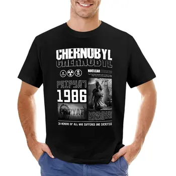 Чернобыльская футболка, футболка оверсайз, черная футболка, футболки, мужская футболка с животным принтом для мальчиков, мужские футболки