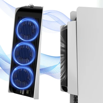 Эффективный охлаждающий вентилятор для радиаторов игровой консоли PS5 с 3 внешними вентиляторами Системная станция охлаждения для консоли Sony Playstation 5